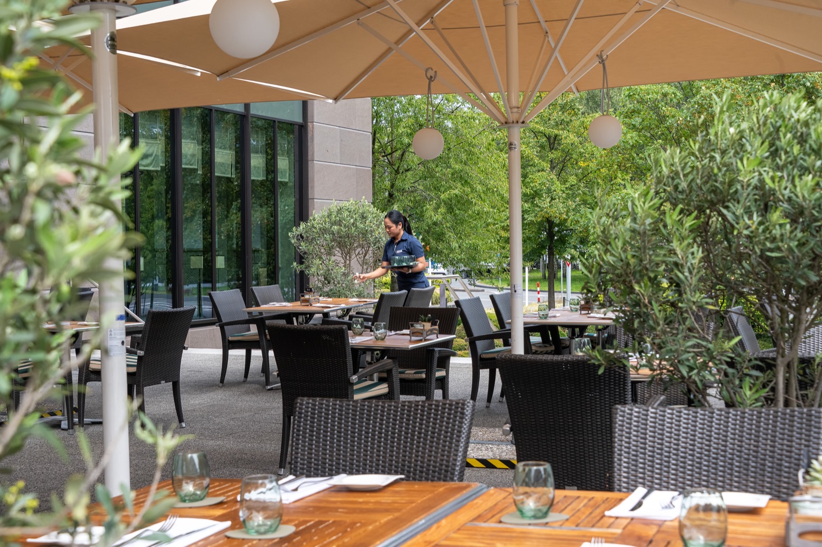 Restaurant-Terrasse im Maritim Hotel Düsseldorf